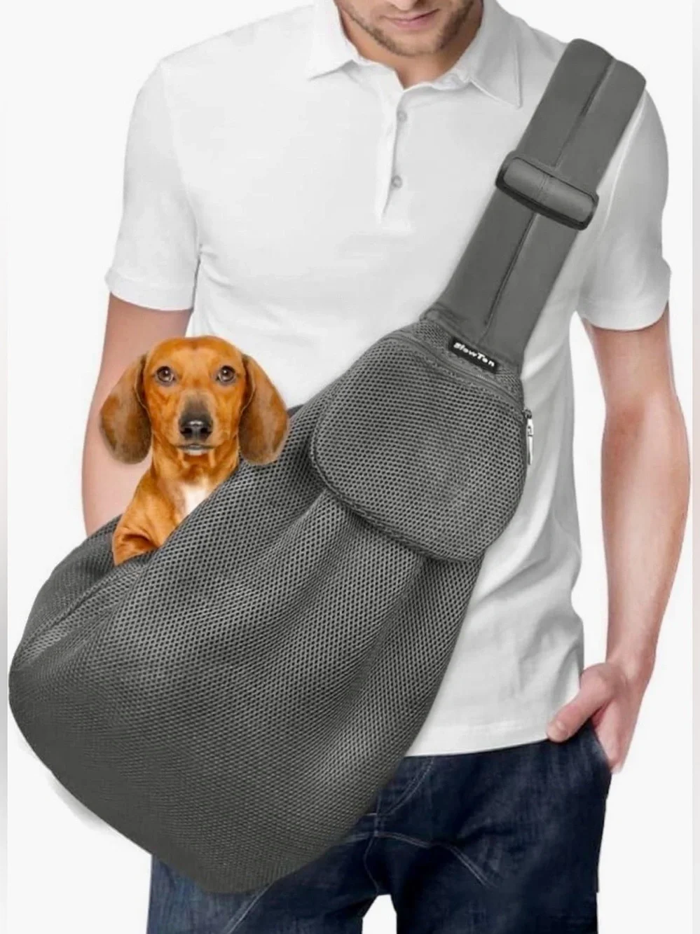 SlowTon Dog Carrier Sling - Thick Padded Shoulder Strap Adjustable Dog Carriers